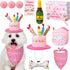 Vertintong 10 Pcs Dog Birthday Toy Set Dog Birthday Cake Bone Wine Bottle