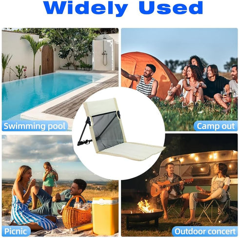Generic Swimming Portable Camping Chair with Mesh Backrest,Lightweight Foldable Beach Chair with Carry Bag for Poolside