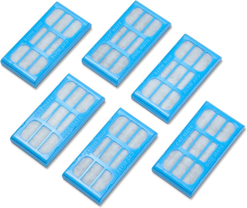 Cat Mate 6-Pack Replacement Fountain Filter Cartridges, Compatible with Cat Mate / Dog Mate Fountains