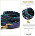 Blazing Paws Vibrania 6 Ft Super Soft Braided Leather Dog Leash, Heavy Duty with Side Ring, Teal Green Blue