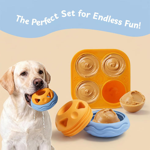 Set, Frozen Nocciola Enrichment Dog Licking Toy Treat Molds & Interactive Feeder for Aggressive Chewers, Freezable