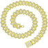 Gold Chain Dog Collar, Bling Diamond Cuban Link, Rhinestone Glitter Necklace for Small Medium Large Dogs Cats, 10-Inch