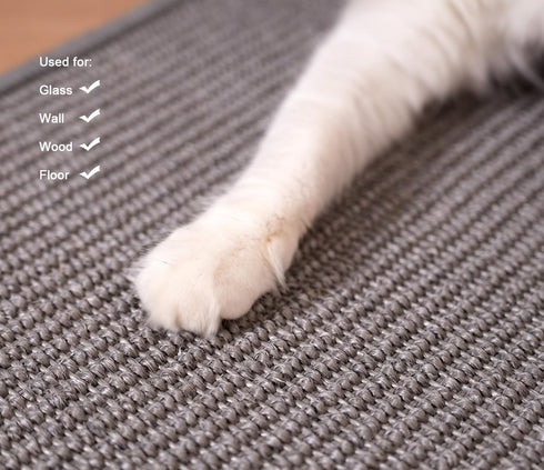 2Pcs 25.9x11.8 Inch Sisal Cat Scratching Mat, Self-Adhesive Wall Corner Scratcher for Horizontal and Vertical