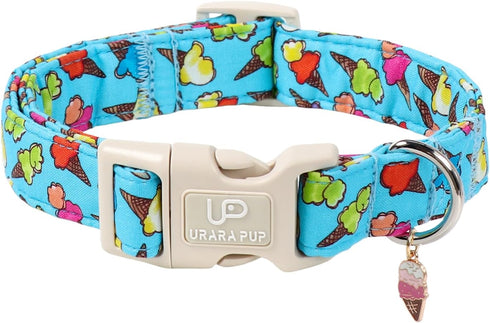 Summer Dog Collar, Colorful Icecream Cotton Dog Collar with Quick Release, Summer