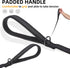 PUPTECK Reflective Dog Leash, Durable Nylon Lead with Comfortable Padded Handle for Small Medium Large Dogs, Black, M