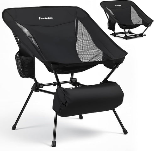Anbte Extra Height & Width Portable Camping Chair, 400LBS Capacity Compact Folding