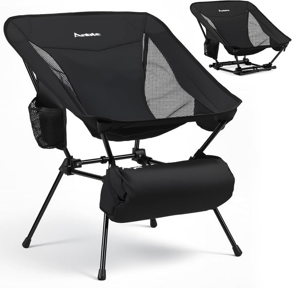 Anbte Extra Height & Width Portable Camping Chair, 400LBS Capacity Compact Folding