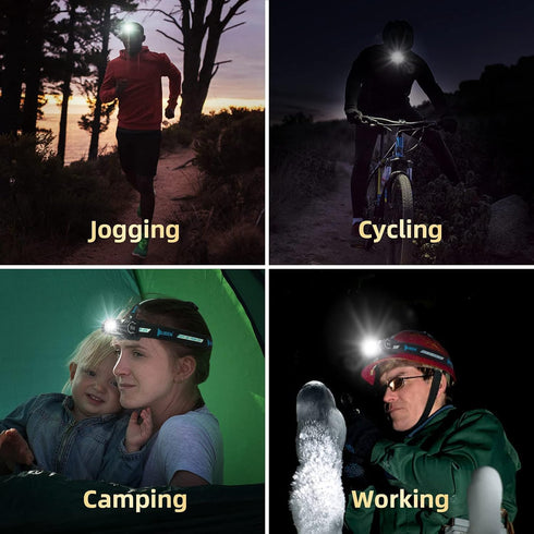WUBEN H1 Rechargeable Headlamp, 1200 High Lumen Ultra Bright LED, 11 Modes, 180° Adjustable, IP68