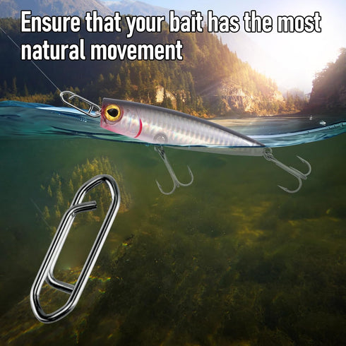 50-Pack Alwonder Fishing Power Speed Clips, High Strength Stainless Steel Speed Clip for Fishing Lure Quick Change