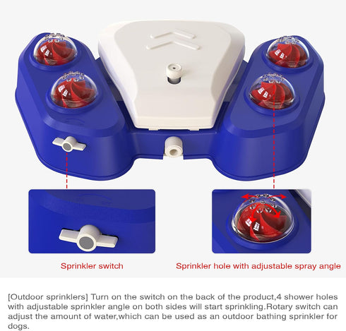 Cosirttx 4 Outdoor Dog Water Play Sprinkler,Step On Dog Water System,Safe Self Watering Doggie Drinking Fountains