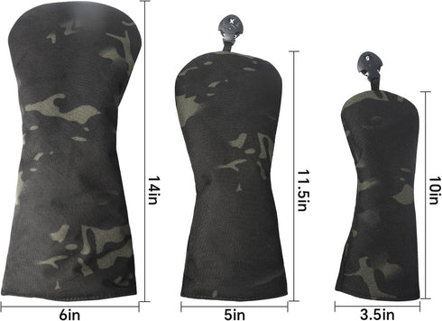Golf Head Covers for Clubs, PU Leather Vintage Design Ladies Driver Headcover Set with Numbered