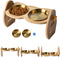 Elevated Cat Bowls, 15° Tilted Raised Bowl Stand with Two Stainless Steel Bowls, Water Feeder Set for Small Dogs