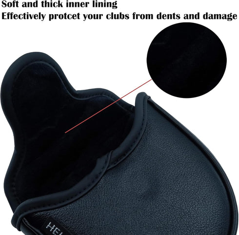 Golf Club Skull Skeleton Mallet Putter Cover, Magnetic Closure PU Leather Headcover