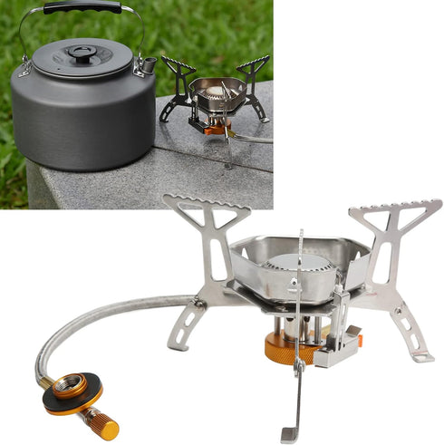Portable Backpacking Stove, Foldable Windproof Outdoor Camping Stove, Honeycomb Hot Pot, Propane Burner