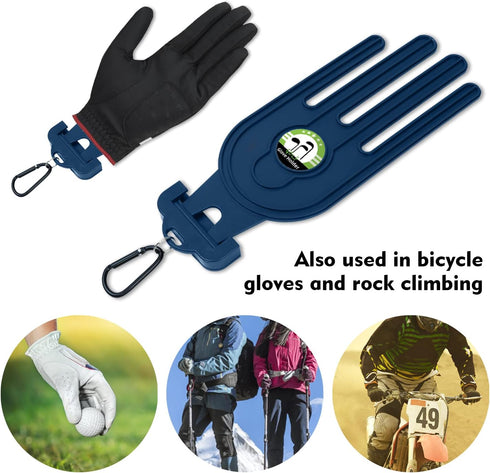 Golf Glove Holder Stretcher, 2PCS Durable Glove Support Frame Dryer Shaper Tool for Sports Gloves Maintenance, Blue