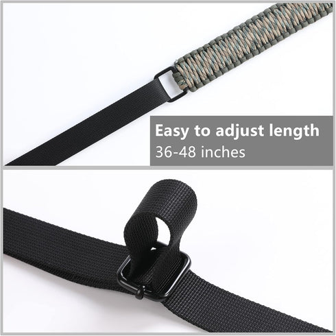 VVAAGG Two-Point Paracord Sling with Swivels, Non-Slip Quick Adjustable Length Strap for Hunting
