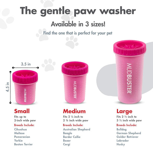 Dexas Dog Paw Cleaner - Small, Pink, Dog Accessories and Pet Supplies