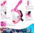 Full Face Snorkel Mask for Kids, 180 Degree Panoramic View, Safe Anti-Leak Anti-Fog, Foldable Dry Top Snorkeling Gear