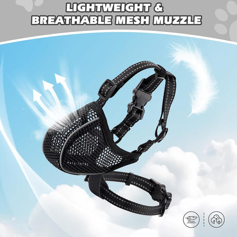 Dog Muzzle, Mesh Soft Muzzle for Small Medium Large Dogs, Breathable Adjustable for Grooming and Chewing