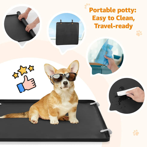 2 Pack 4 24" 24" LOOBANI Dog Pee Pad Holder - Silicone Puppy Pad Holder - High Edge Dog Potty Tray with Holder Clamps