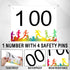 6 7.5 Inch XunYee Running Bib Competitor Numbers with Safety Pins for Marathon Sports Competition Event Race Bibs Tear