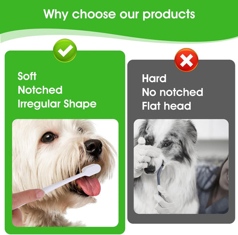 Dog Toothbrush, 4 Pcs Soft Dog Tooth Brushing Kit, Long Handle Pet Toothbrush for Dogs Teeth Cleaning and Oral Care