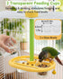 TriGia Paws 2 360 Bird Spinning Toy with Feeding Cups, Rotating Bird Toys for Parrots with Bells & Cork for Boredom
