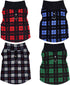 4 Pieces Buffalo Plaid Dog Sweaters with Leash Ring Soft Fleece Vest Dog Pullover Warm Jacket Pet Dog Clothes Winter Dog Outfits for Small Puppy Cat Pets (X-Small)