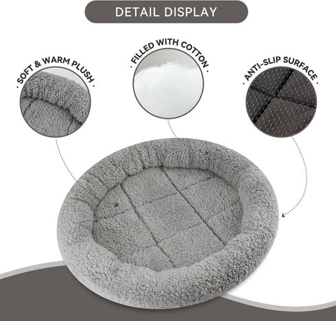 PETLESO Cat Bed for Indoor Cats, Round Washable Bed for Small Puppy Cats Rabbit, Basic Pet Mat, Medium
