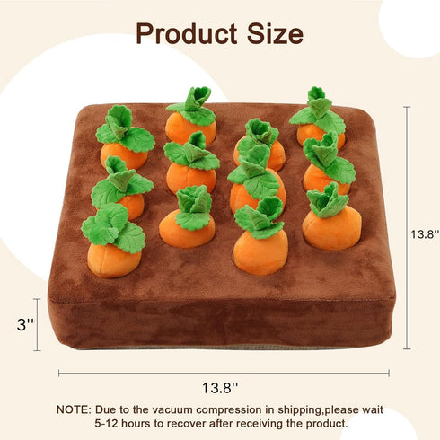 Chinchilla (12Carrot) Ferret Foraging Toys Novelty Carrot Snuffle Mat Interactive Pet Treat Enrichment Toys for Small