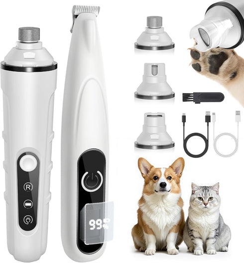 PAPMINI 2 in 1 Dog Nail Grinder Quiet and Dog Paw Trimmer,