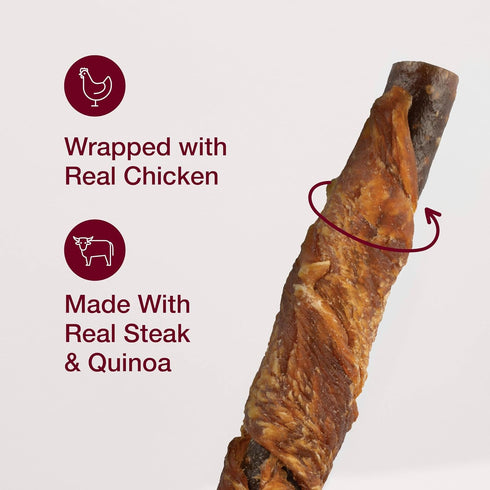 SmartBones Sticks Wrapped with Real Chicken, Steak and Quinoa, Rawhide-Free Chews for Dogs, 4.4 Ounces, 5 Chews Per Pack