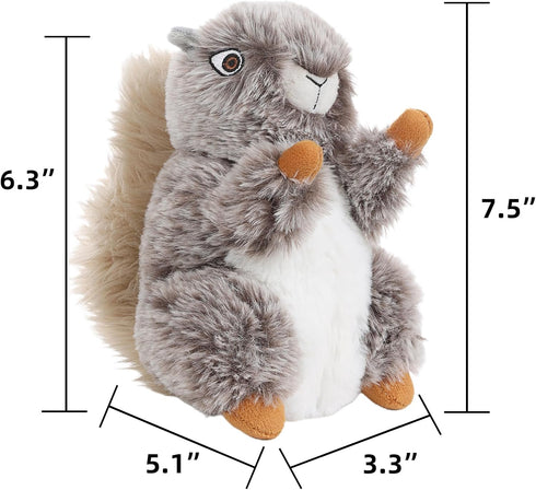 Dog Toys Plush Squirrel, Soft Squeaky Stuffed Animals, Chew Toy Gift for Small Medium Big Dogs