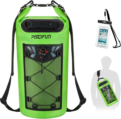 Piscifun Waterproof Floating Dry Bag, 5L/10L/20L/30L/40L with Phone Case for Boating
