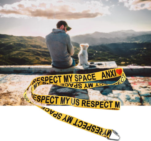 JXGZSO Anxious Respect My Space Yellow Dog Lead, Shy Rescue Dog Gift (Respect My Space DL)