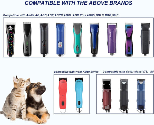 5/8HT Blade Dog Grooming Clipper Replacement Blades - Compatible with Andis Dog Clippers, Detachable Stainless Steel