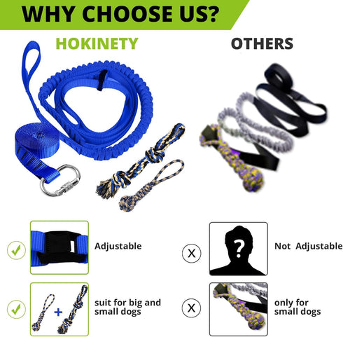 Dog Hanging Bungee Tug Toy - Interactive Tether Tug-of-War for Small to Large Dogs - Outdoor Tree Tugger with Ropes