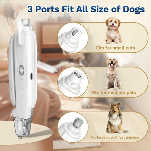Catpick care 2-in-1 Over-Trimming, Dog & Cat Nail Clipper with Grinder - Dual Highlight LED Reduce Long Battery