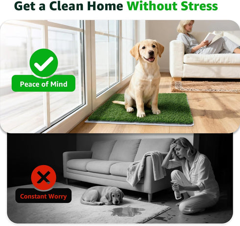 2X Artificial Grass Pad for Dogs Potty: Fake Grass for Dogs Puppy Potty Training to Pee and Poop on Balcony, Backyard