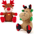 2 Pack Christmas Squeaky Plush Dog Toys for Small Medium Dogs, Durable Stuffed Toys Include Cute Elk