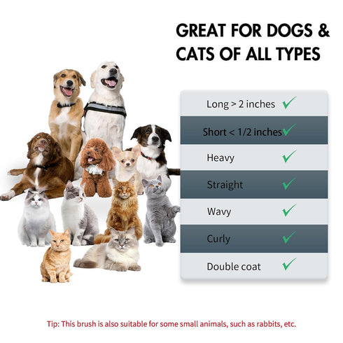 Dog Self Cleaning Slicker Brush for Shedding, Ideal for Short and Long Haired Dogs and Cats, Black