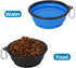 Kytely 2 Pack Large Collapsible Dog Bowl, 34oz Foldable Travel Bowls, Portable Pet Feeding Cup for Hiking, Black+Blue