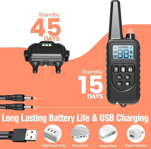 F-color Dog Training Collar Remote, Rechargeable 2600FT Shock Collar Controller for Large Medium Small Dogs