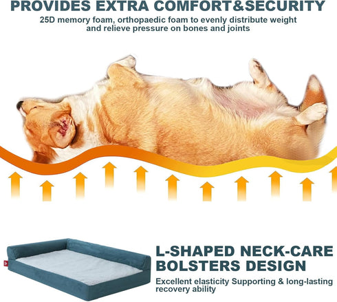 Dog Mattress for Large Dogs, Washable Comfortable Pet Bed with Removable Cushion & Nonskid Bottom