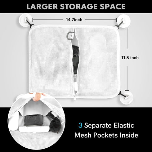 Paddle Board Deck Bag, SUP Accessories Mesh Storage with Waterproof Phone Case & 4pcs D-Ring Patches