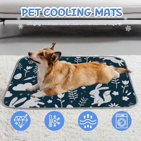 imiBBWQu Summer 27" 22" Cooling Pad Easter Patterns Dog Bad Mat Washable Cooling Pad for Dogs Pet Water Bed Mat