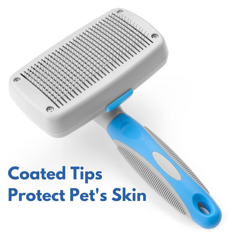 Self Cleaning Slicker Brush for Dogs and Cats, Effective and Easy to Clean, Perfect for Grooming