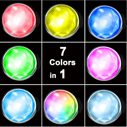 2 Pack Rechargeable Dog Collar Light, 2024 Best 7 Color Changing Light for Night Walking, Camping, Bike.