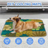 Generic 28" X22" Cooling Pad for Dog Cat Ice Silk Ice Mat for Dogs Hibiscus Print Dog Bed Washable Cool Pad Cooling