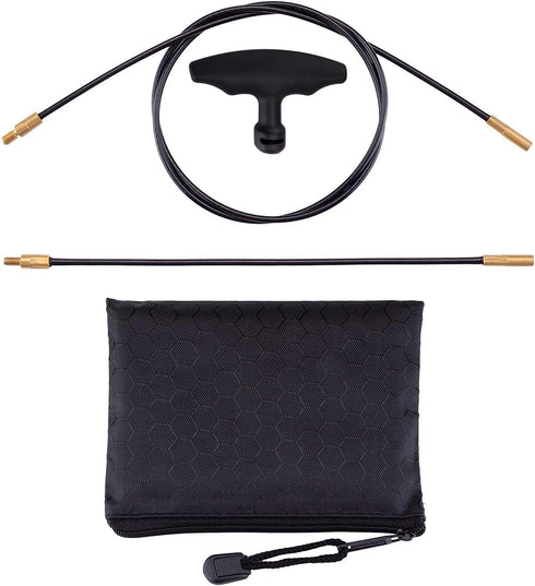 Raiseek 8" & 33" Flexible Threaded Bore Cleaning Coated Cable Set for Pistol Rifle in Zippered Pouch